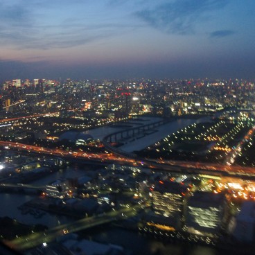 Helicopter Ride over Tokyo, Night view on the city