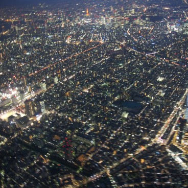 Helicopter Ride over Tokyo, Night view on the city 2