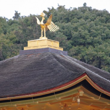 Kinkaku-ji (Kyoto), Old view on the Golden Pavilion's roof
