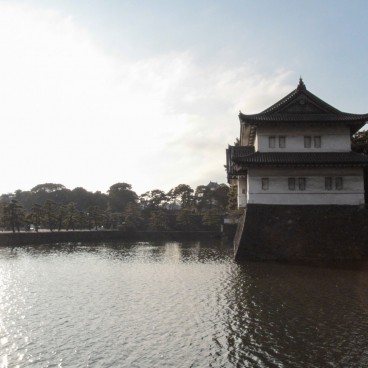 Kokyo Tokyo Imperial Palace, View of a moat and a turret 2