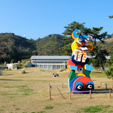 Naoshima Art Island, Sculpture Frog and Cat by Karel Appel
