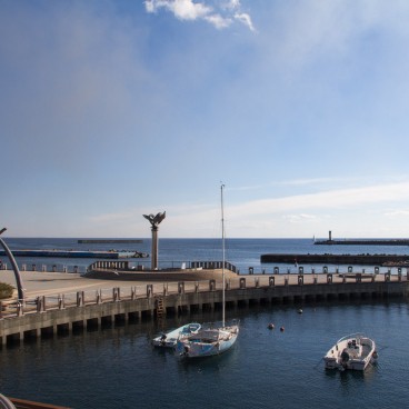 Atami, View on the port in winter