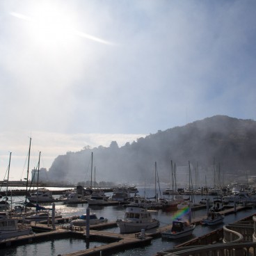 Atami, View on the port in winter 2