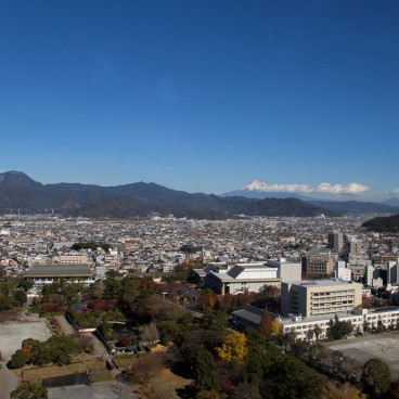 Shizuoka, View on Mount Fuji from Sumpu Castle Park