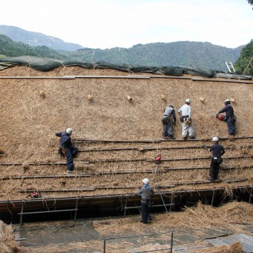Shirakawa-go, Renovation works of a thatched roof