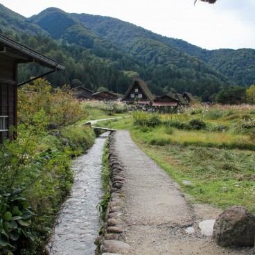 Shirakawa-go, River in the village