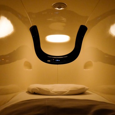 Capsule Hotel, Inside view of a capsule