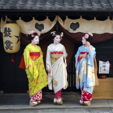Maiko in a street of Kyoto