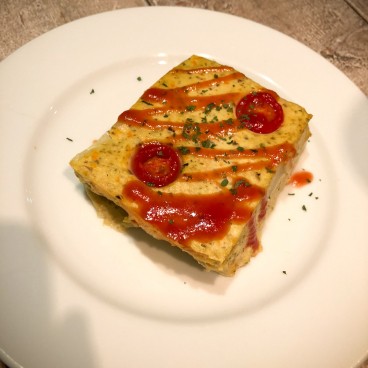 Vegan tofu omelet at Ain Soph