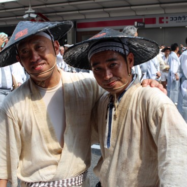 Gion Matsuri in Kyoto, Participants dressed in Japanese traditional clothes