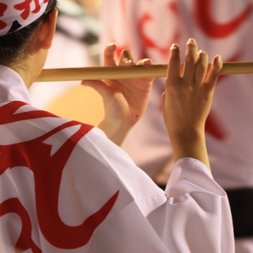Awa-odori Festival in Tokushima (Shikoku), Flute player