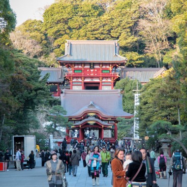 Tsurugaoka Hachimangu (Kamakura), Central pathway in the shrine's grounds in winter