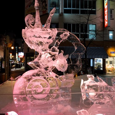 Asahikawa Fuyu Matsuri, Ice Sculpture on Heiwa Dori in February