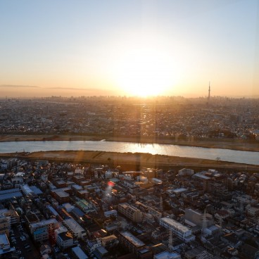 Tokyo's skyline observation deck from I-Link Tower, Chiba