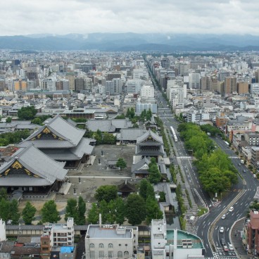 Kyoto Tower, View on the city from the tower's observatory
