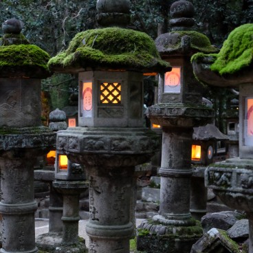 Nara, Kasuga Taisha, Setsubun Mantoro, Stone Lanterns