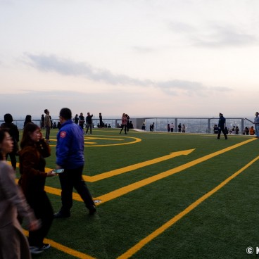Shibuya Sky Observatory (Scramble), Synthetic lawn and helicopter airstrip