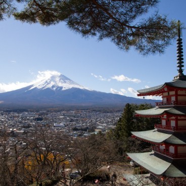 Arakurayama Sengen Shrine, Chureito Pagoda and Mount Fuji