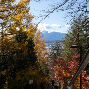 Arakurayama Sengen Shrine, View on Mount Fuji in autumn