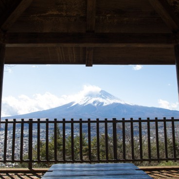 Arakurayama Sengen Shrine, View on Mount Fuji from Chureito Pagoda