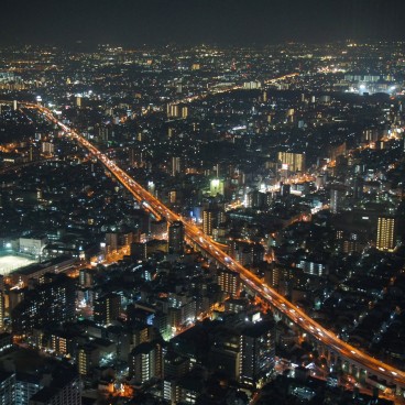 Osaka, Abeno Harukas, Night View on the city 2