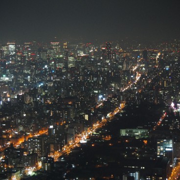 Osaka, Abeno Harukas, Night View on the city 4