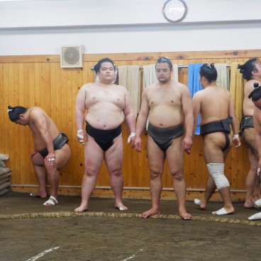 Tokyo, Ryogoku, Sumo training in Arashio Beya 3