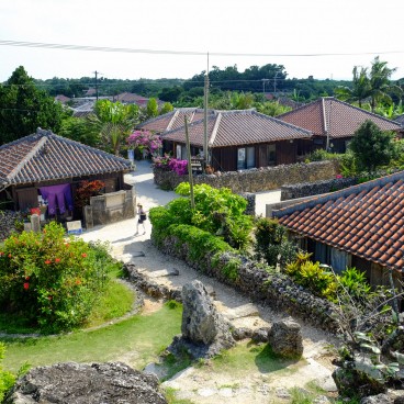 Taketomi preserved village viewed from HaaYa Nagomi Café