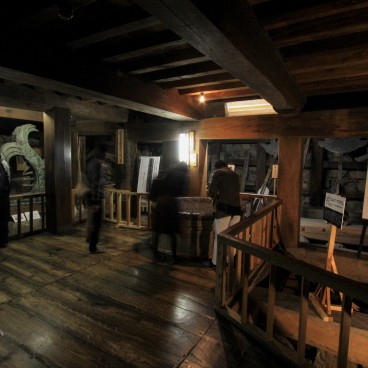 Matsue Castle, Exhibition room with the original shachihoko decorations