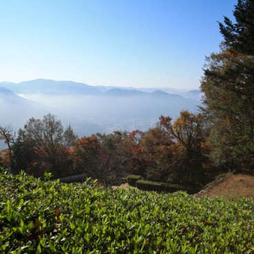Bitchu Matsuyama Castle, panoramic view on the surrounding area