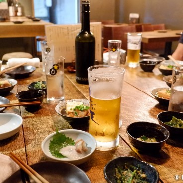Shibuya Tempura Bar Kakureya Shibuten, Drinks and otoshi