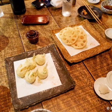 Shibuya Tempura Bar Kakureya Shibuten, Tempura fritters