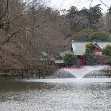 Inokashira Park, View on the pond and Benzaiten temple