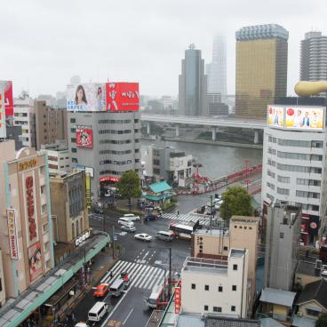 Asakusa Observatory, View toward Asahi Museum