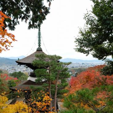 Jojakko-ji (Kyoto), Tahoto Pagoda and view on Kyoto