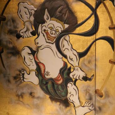 Kennin-ji (Kyoto), Thunder god Raijin painted screen by Sotatsu