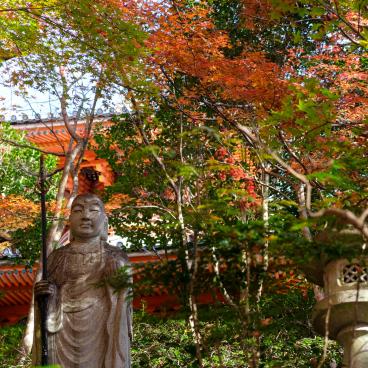 Mitaki-dera (Hiroshima), Tahoto Pagoda and maple trees (momiji) in autumn