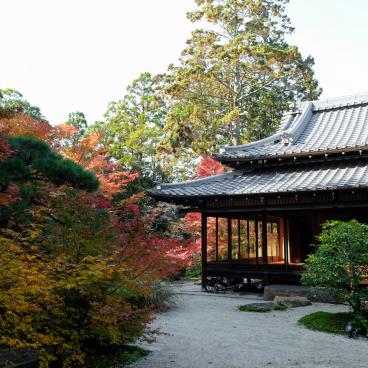 Tenju-an (Kyoto), View on the garden and the pavilion
