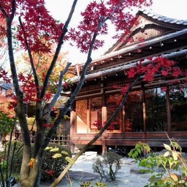 Tenju-an (Kyoto), View on the garden and the pavilion 2