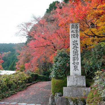 Yoshimine-dera (Kyoto), entrance to Okuno-in in autumn