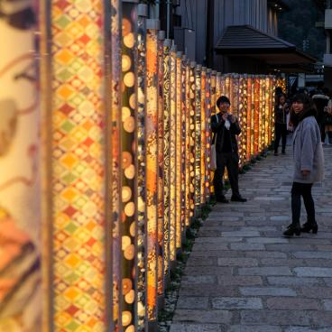 Kimono Forest (Arashiyama Randen) at nightfall 2