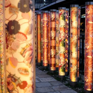 Kimono Forest (Arashiyama Randen) at nightfall 3