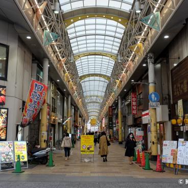 Okayama, shotengai covered alley around JR train station