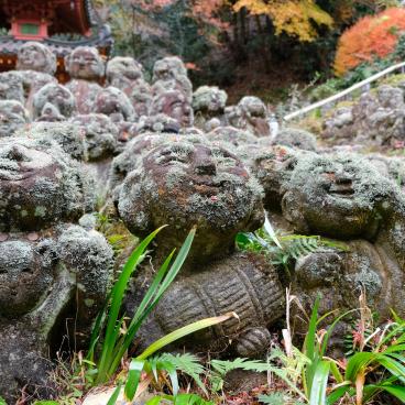 Otagi Nenbutsu-ji (Kyoto), Rakan statues 5