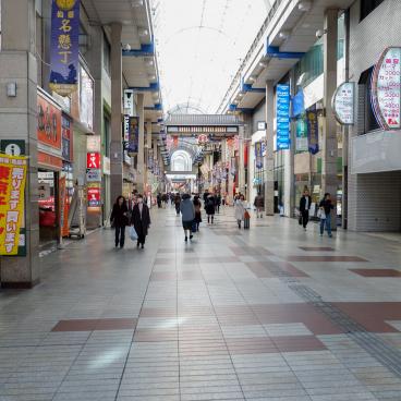 Sendai, shotengai covered alley around JR train station