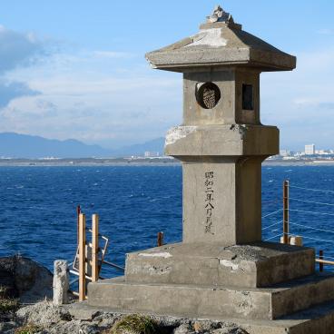 Enoshima Southern Coast, Lantern and view on Honshu