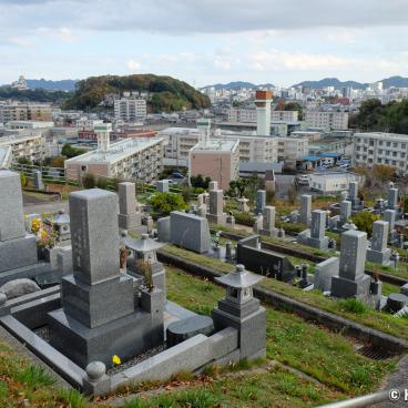 Himeji, Nagoyama Cemetery, panoramic view on the city