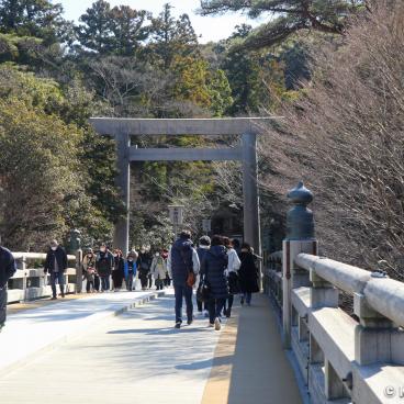 Ise Jingu, On Ujibashi bridge at Naiku inner shrine (Kotai-jingu)