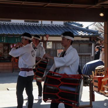 Ise, Taiko drum players on Okage Yokocho plaza