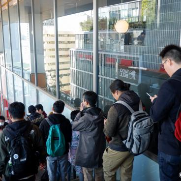 Waiting line for the Nintendo TOKYO store in Shibuya PARCO (December 2019)